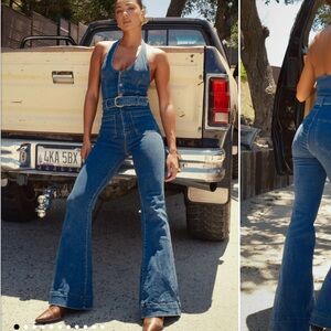 Show Me Your MuMu Fort Worth Blue Denim Jumpsuit